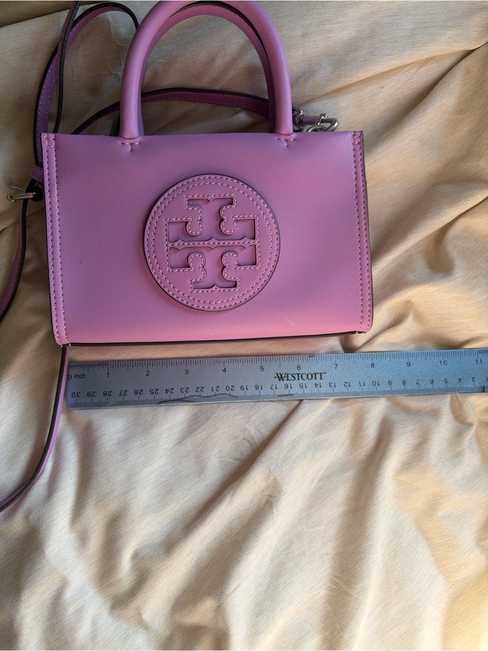 Tory Burch Lilac Leather Mini Satchel with Logo Medallion - Picture 2 of 8